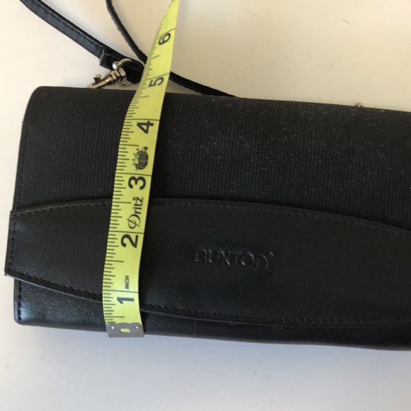 Buxton Black Leather Long Bifold Organizer Wallet with cellphone case - Picture 7 of 11